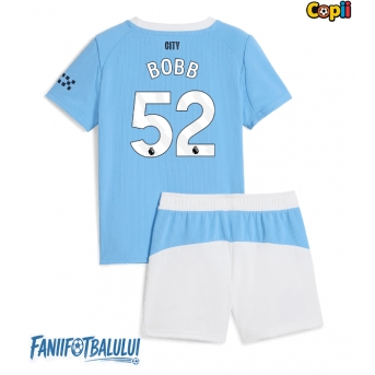 Manchester City Oscar Bobb #52 Echipament de Fotbal Replică 2025-26 Copii Acasa (+ Șorturi)